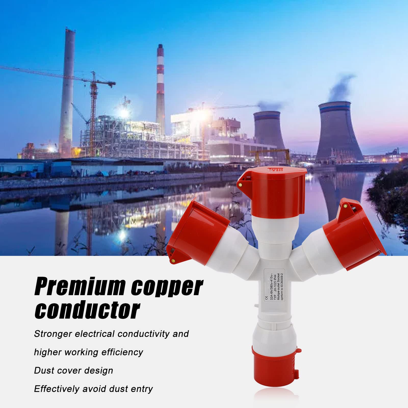 Spina Industriale A 5 Pin Connettore Presa 1 Ingresso 3 Uscite, 380‑415 V 32 A Spina Aeronautica Spina Industriale