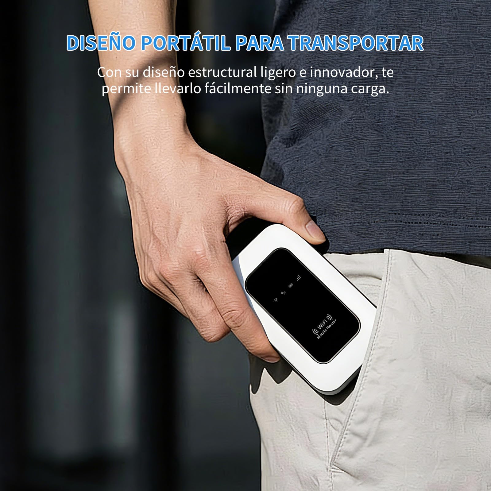 WiFi portatil,Router 4G,Router portátil WiFi de Alta Velocidad Hotspot Mini Router móvil,WiFi portatil Tarjeta sim-Batería de 2100 mAh-Conecta hasta 10 Dispositivos