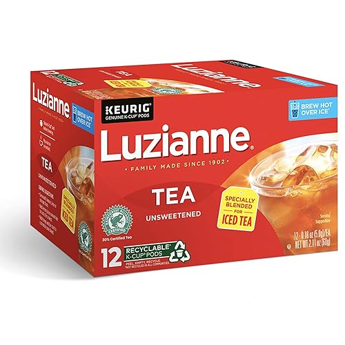 Luzianne Té helado, tazas de té individuales sin azúcar, 72 unidades
