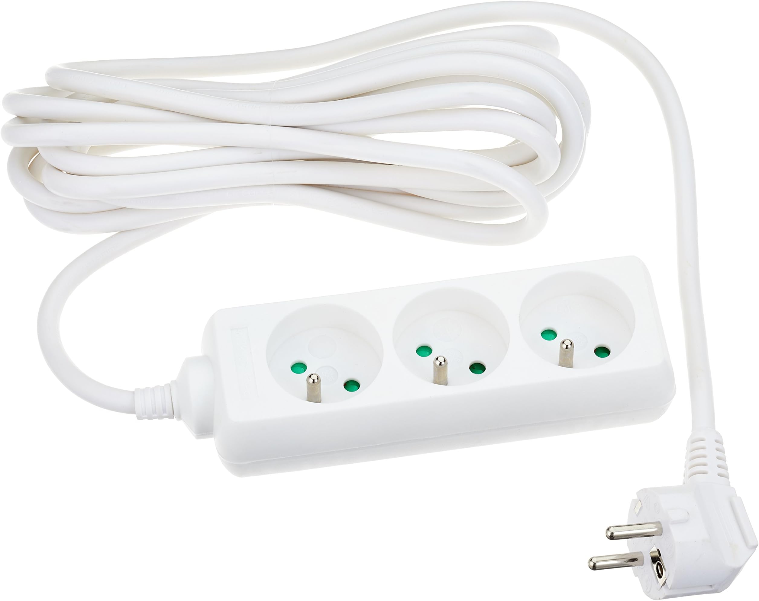 Neklan 2020296 Power Strip 2P + T 3 Sockets White