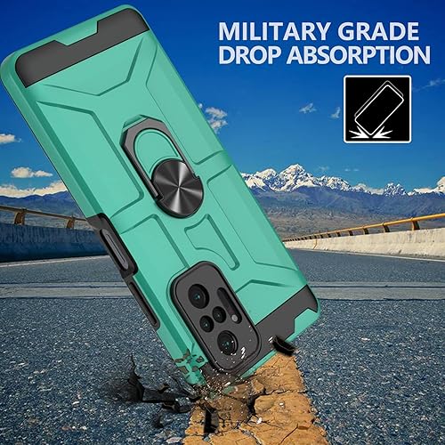 Vista 14 de Funda para Xiaomi Redmi Note 10 Pro, Redmi Note 10 Pro MAX con 3 protectores de pantalla de vidrio templado, soporte de anillo integrado y soporte