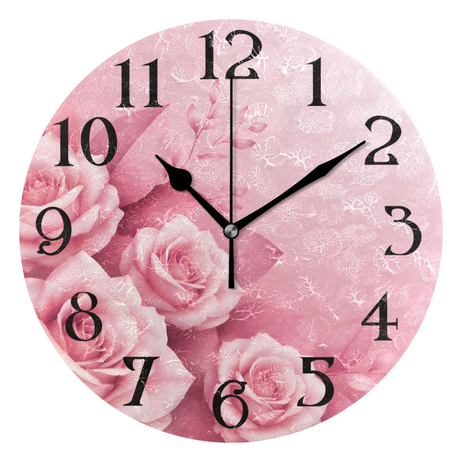 Horloge murale rose sans tic-tac pour en finir avec le bruit
