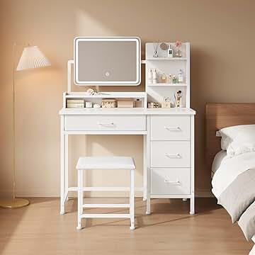 Amazon｜Yetom ドレッサーコンパクト 3色LEDミラーライト 収納