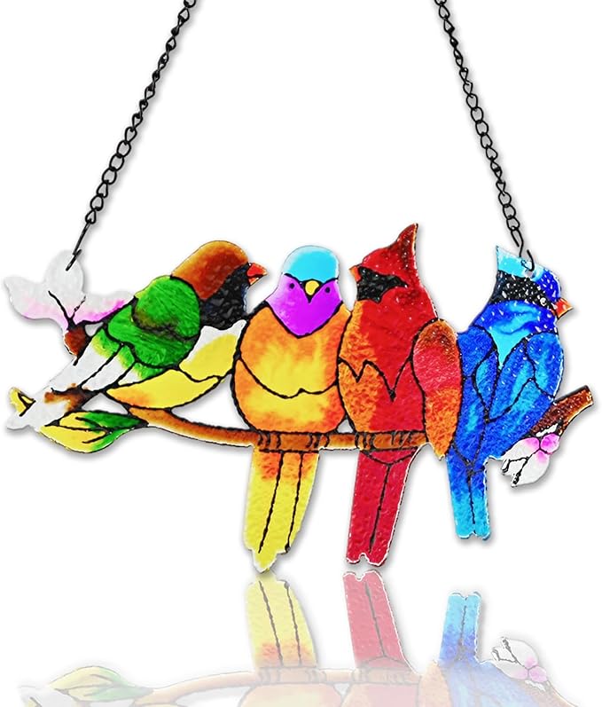 Zaruatu Stained Glass Window Hanging Multicolor