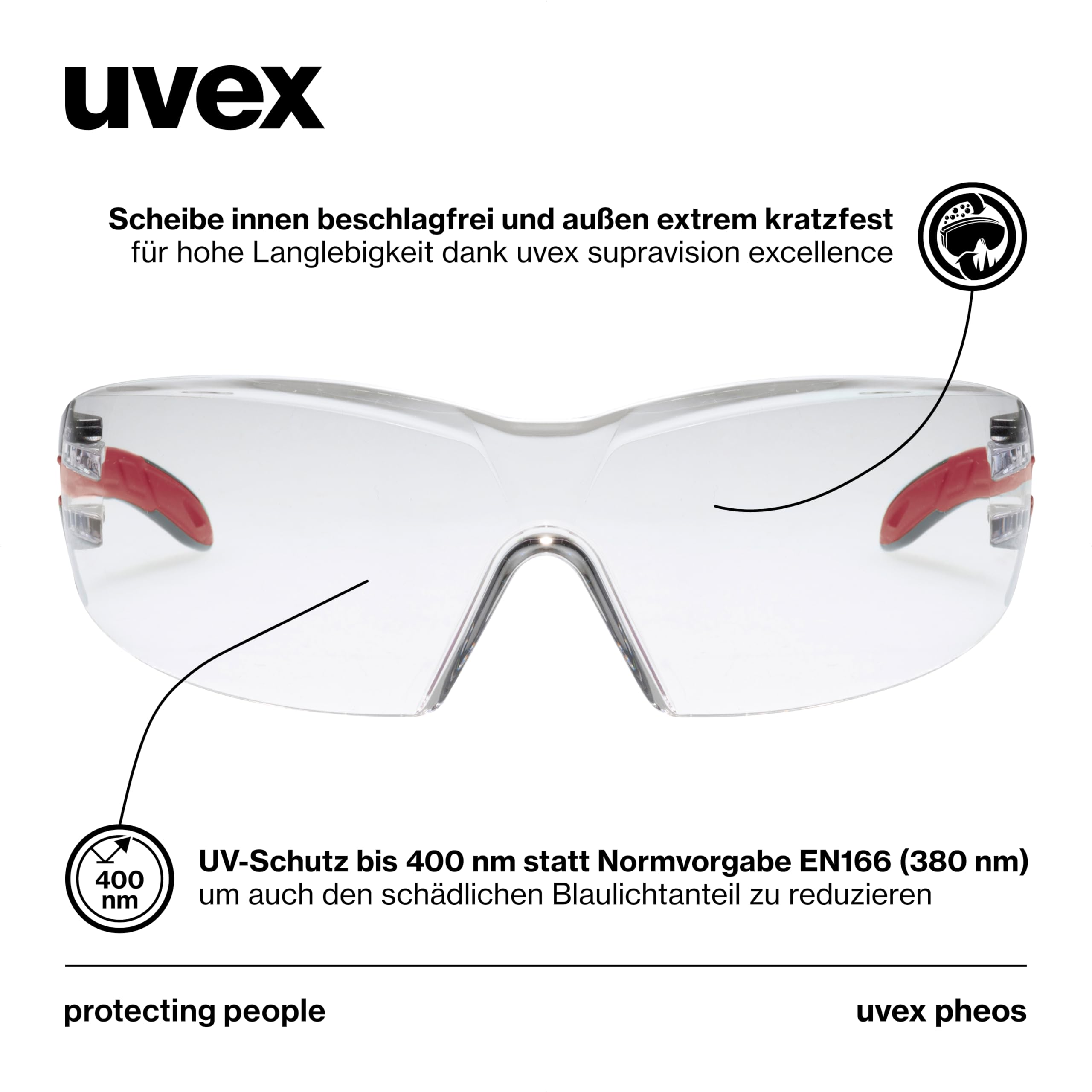 Uvex okulary do prasowania Uniseks Pheos (1 w zestawie)