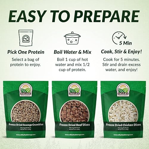 Miniatura 4 de Valley Food Storage Cubo de carne liofilizada  Suministro de alimentos de emergencia premium para 92 porciones contiene 005oz de proteína  Alimentos