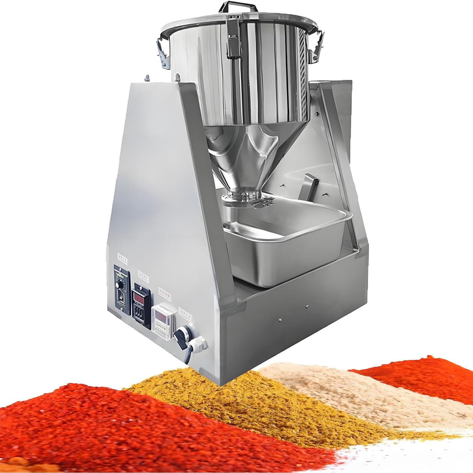 PweKzxt Stainless Steel Particle Blender, Dry Powder Mixer, 304 Stainless Steel Lab Blender,Granule Food Powder Drum Mixer Machine, 360° Bidirectional Mixing, for Powder and Granular Materials 10L