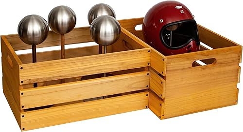 Miniatura 8 de Cajas de madera de gran tamaño de 20 pulgadas de largo para almacenamiento, cajas de leche de madera ligeramente amarillas, cajas de almacenamiento