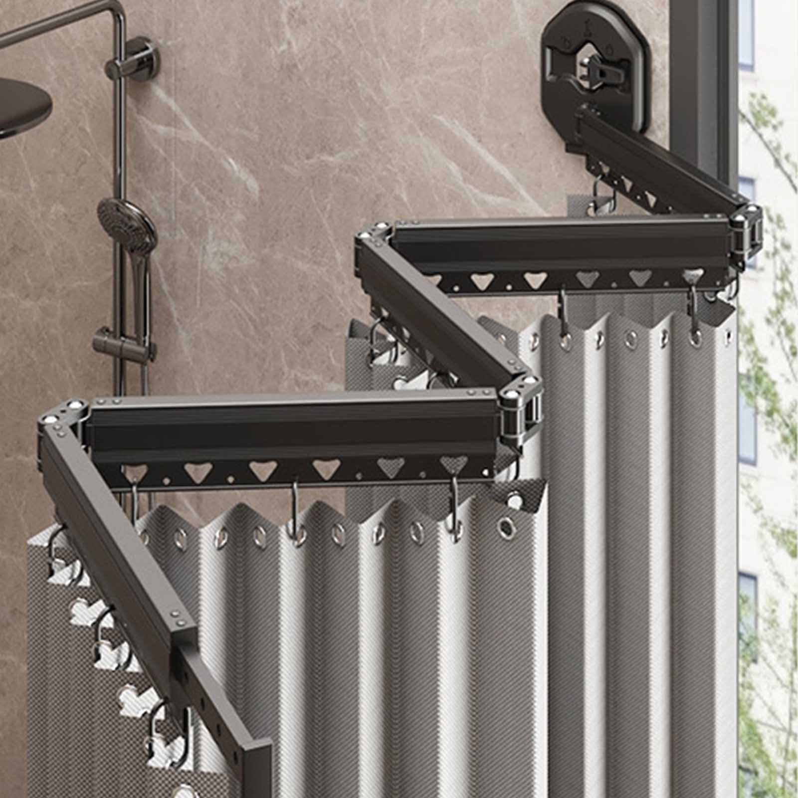 Tringle de douche luxe en aluminium blanc structure en D