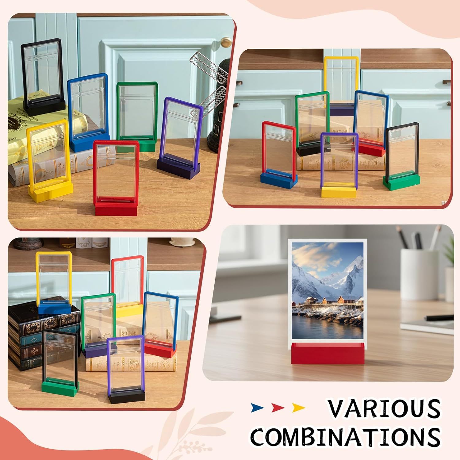 12 Set Bumper Guards Compatible with PSA Graded Cards with Wooden Display Stand, Slab Protector, Shield Your Slabs! Applicable to 35pt Graded Card Sleeves (Multicolor)