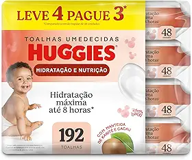 Lenços Umedecidos Huggies Supreme Care Leve 4 Pague 3 - 192 unidades, Huggies, Vermelha, pacote de 4