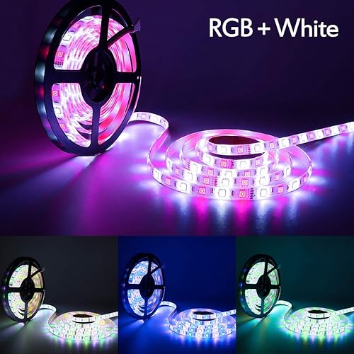 Miniatura 3 de SUPERNIGHT Tira de luces LED, 16.4 pies, 16.4 ft, SMD 5050, impermeable, 300 LED, RGB que cambia de color, tira de luz LED flexible (RGBW)..