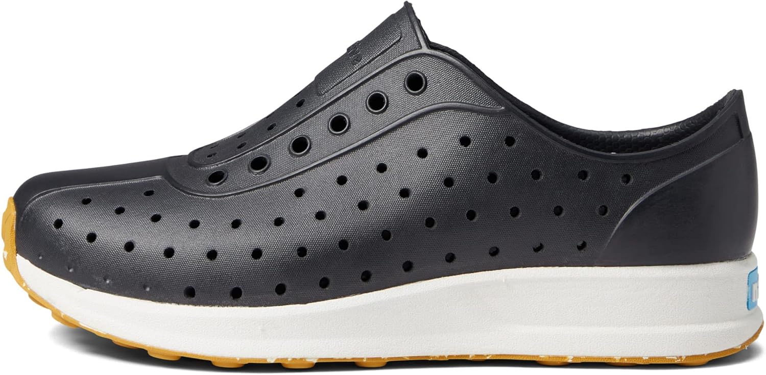 Native Shoes Robbie (Little Big Kid) Sneaker, Jiffy Black/Shell White/Mash Speckle Rubber, 1 US Unisex