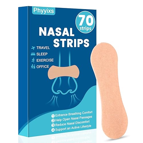 70 Pcs Nasal Strips，Extra Strength, Sweat-Proof Adhesive Performance Nose Strips