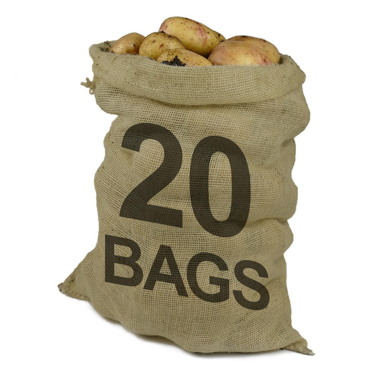 PRObag - Hessian Sacks - PREMIUM GRADE - Jute, Burlap Sacks for Potatoes Vegetables Fruit - Potato Sacks Extra Strong (20, 45x60cm) POTATOES NOT INCLUDED