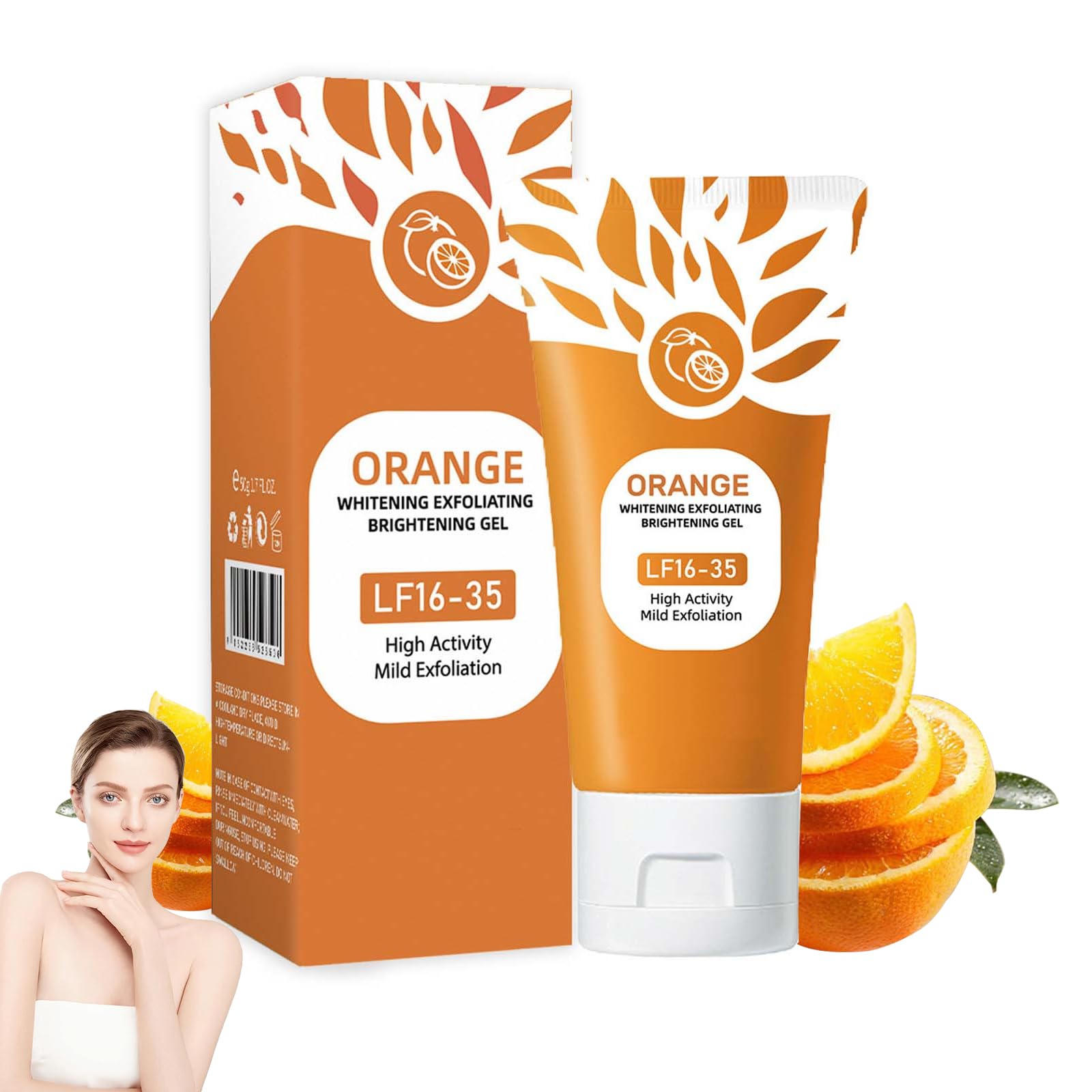 Żel złuszczający z enzymami pomarańczy, głębokie oczyszczanie, nawilżający żel do twarzy, organiczny scrub złuszczający do twarzy i ciała dla wszystkich typów gładkiej skóry 50g