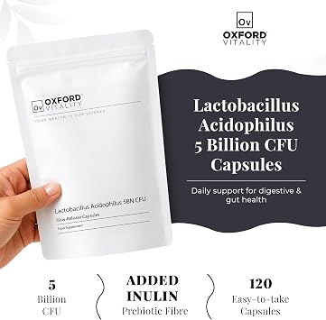 Acidophilus Lactobacillus Tablets | High Strength 550m CFU (Actual British Value) Helps Improve Bowel Function | by Oxford Vitality