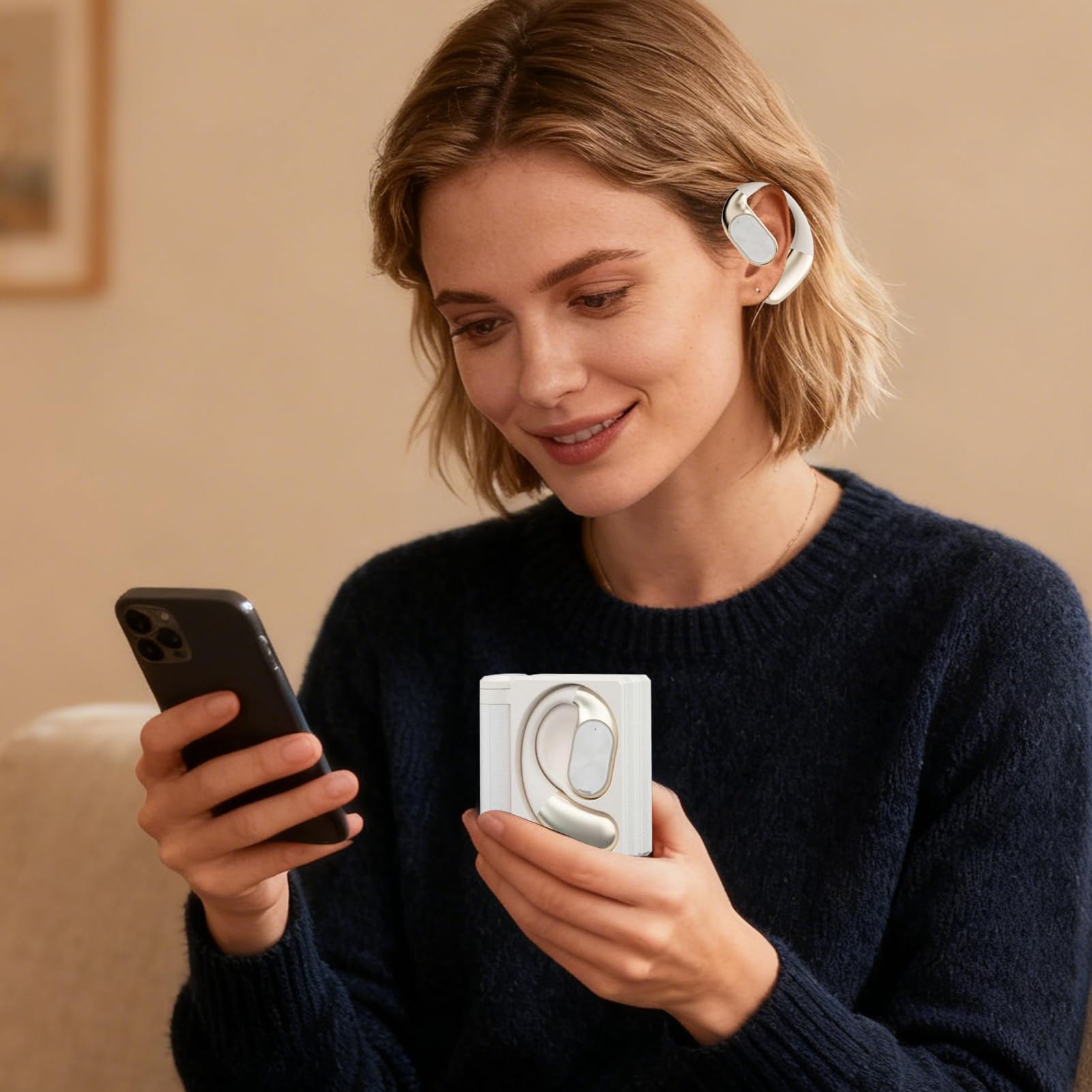 Auricolari impermeabili senza fili sopra l'orecchio | Auricolari impermeabili per allenamento a casa, studio, giochi, sport, allenamento, palestra, lavoro, musica