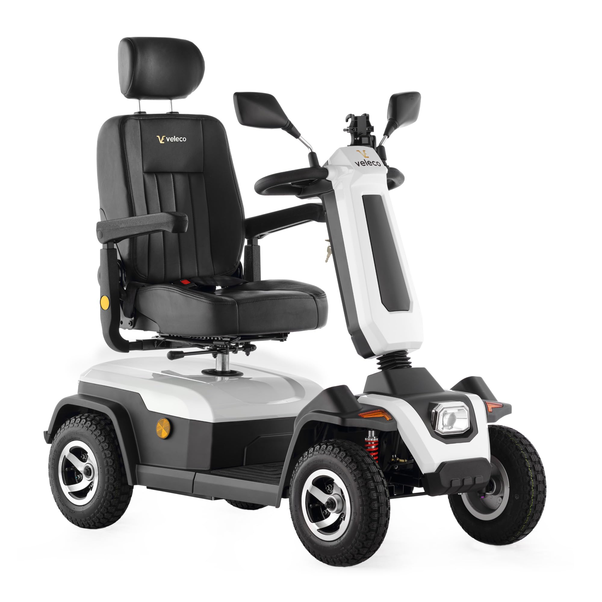 Veleco SHARPY Cómodo dispositivo de movilidad con asiento giratorio tipo capitán (BLANCO)