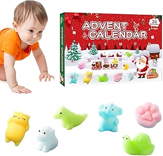 Fidget Brinquedo Calendário do Advento Natal | contagem regressiva férias com 24 presentes surpresa,Calendário contagem regressiva brinquedos espremíveis para o Natal, kit Ruliyeefu