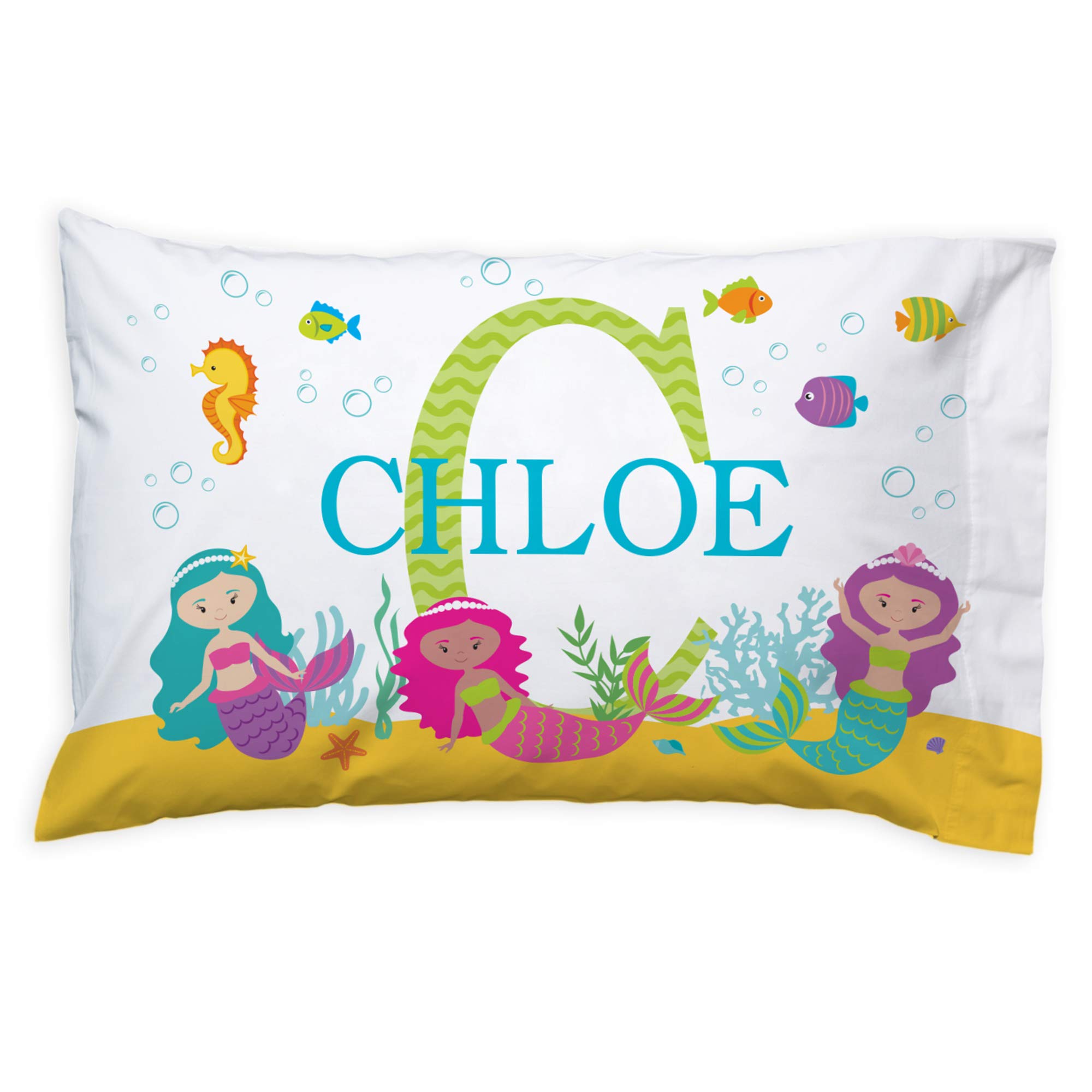 Let's Make Memories My Own Name Pillowcase, Personalized with Name, Polyester, Plush Fleece - Mermaid