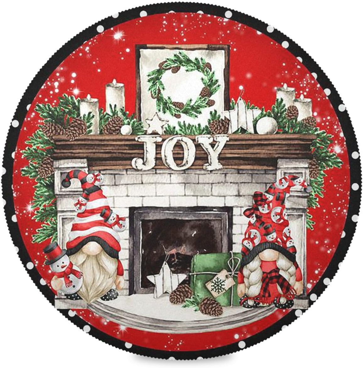 Christmas Gnomes Joy Placemats Set of 6 Winter Snowman