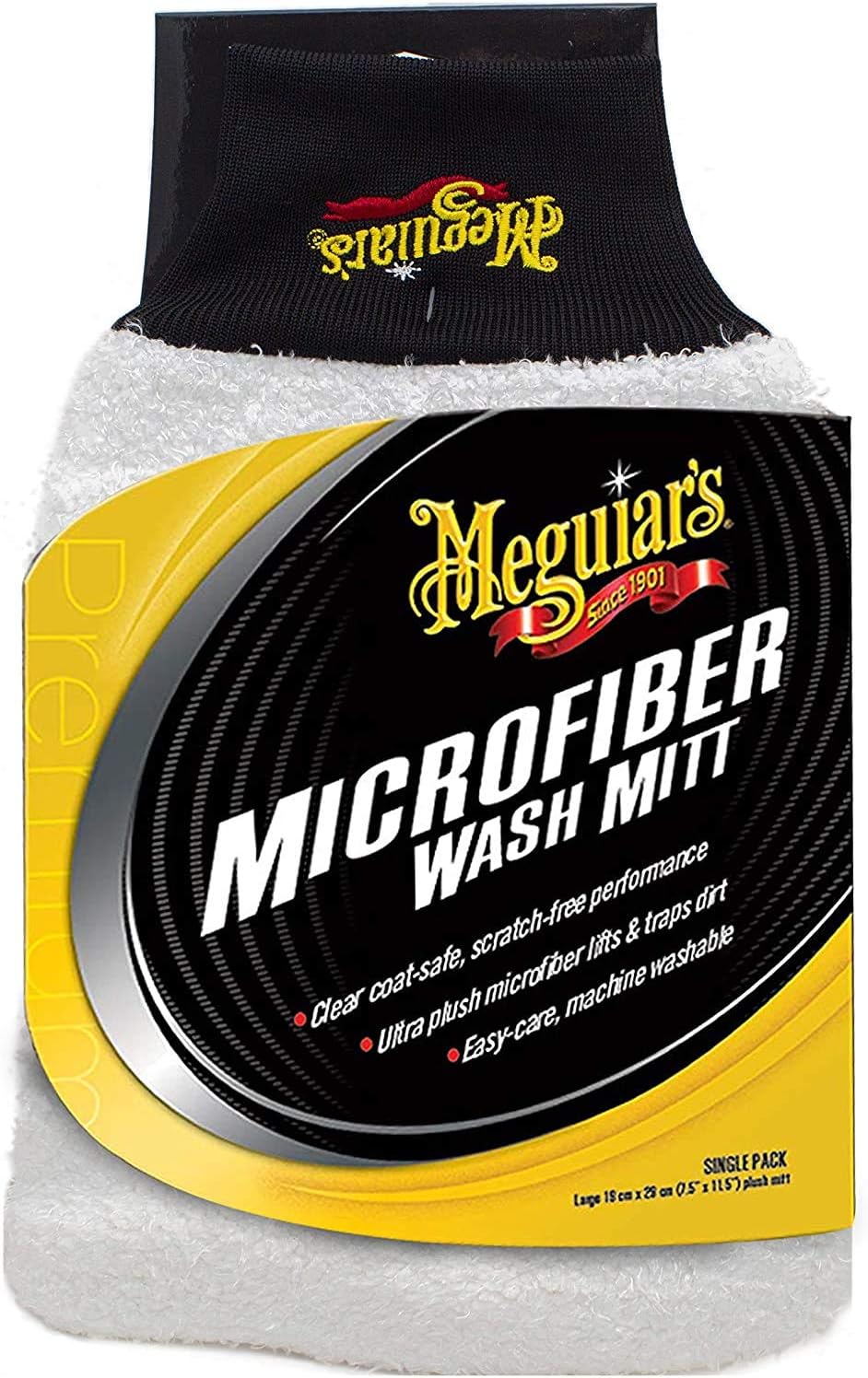 Microfiber Wash Mitt Large Size Machine Washable Reusable Super-Thick Absorbent Wash Mitt for Ultimate Finish Safer Washing (X3002EU)