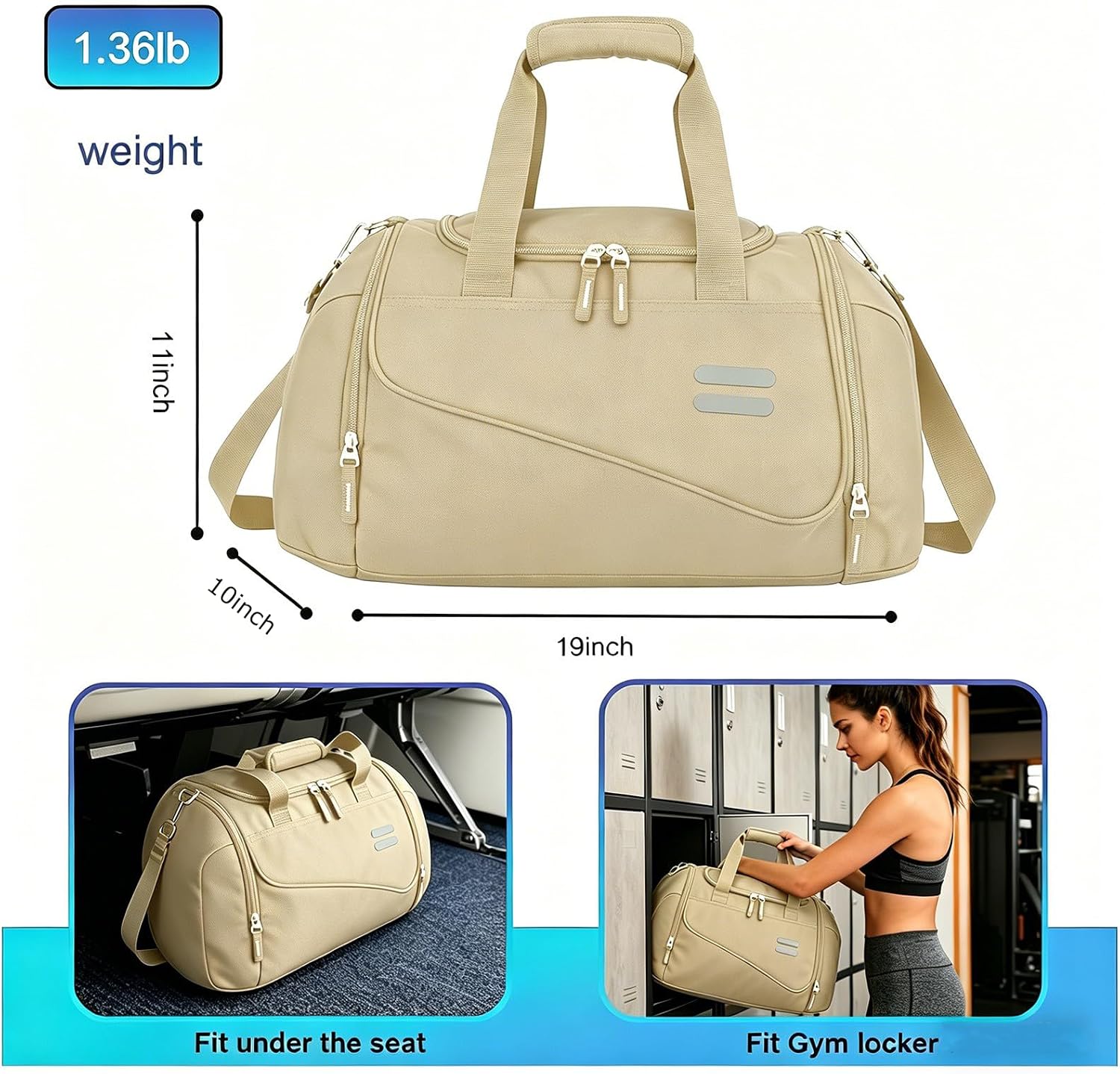 Urbanstand Gym Bag for Men & Women - 30L Duffle Bags with Shoe Compartment image 2