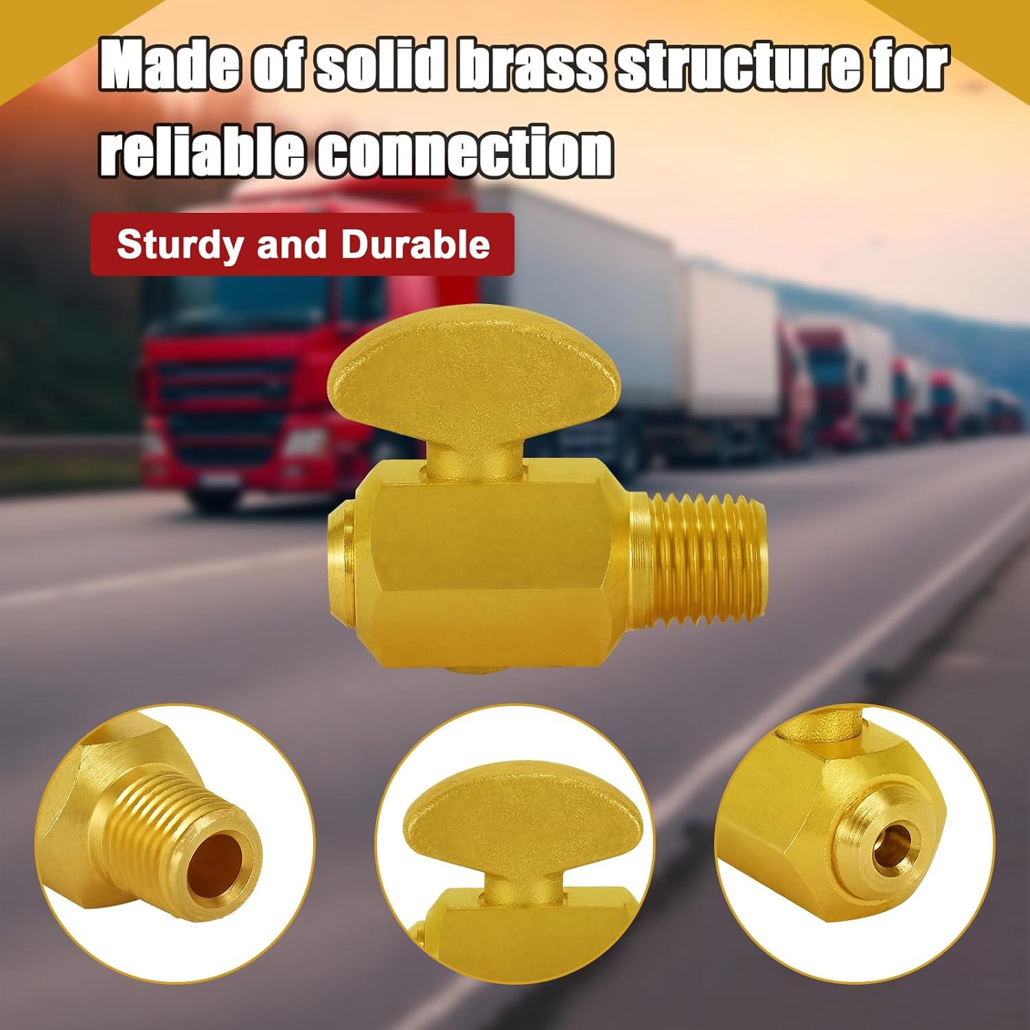 1/4" NPT Male Air Brake Air Compressor Valve Copper Air Tank Drain Cock Ground Plug Shutoff (4 PCS)