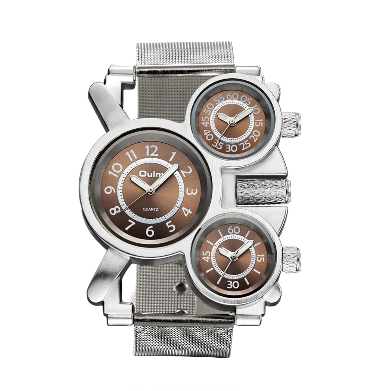 Avaner Mens Big Face Unique Military Quartz Three Analog Dails