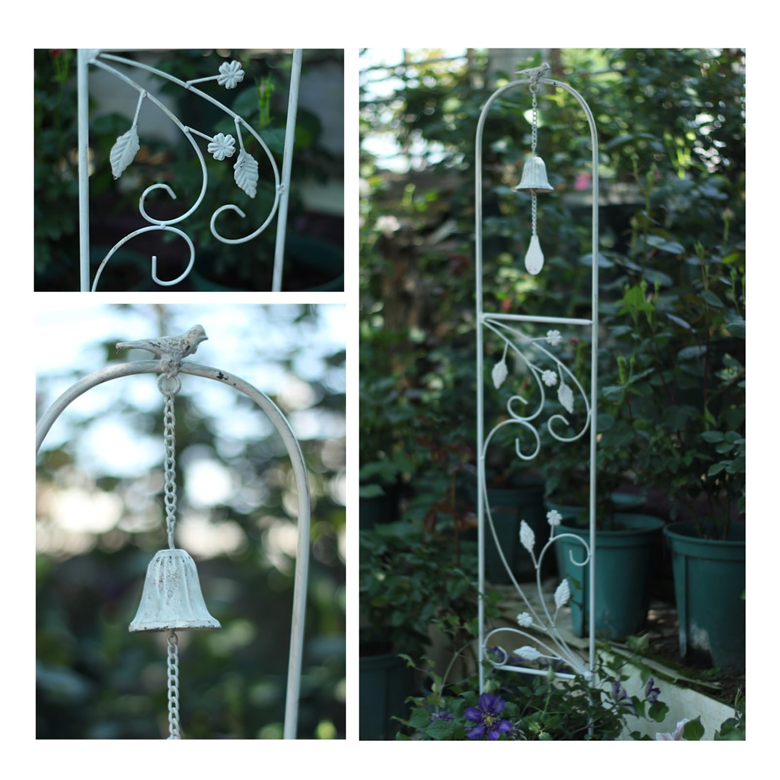 Treillis de Plante D'intérieur de Treillis de Plante de 135 * 20 cm, Treillis en Métal pour Plantes Grimpantes en Plein Air (Color : White, Size : 135 * 20cm/53.1 * 7.9in)