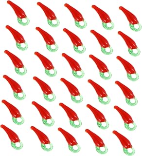 Genérico 100piezas Abalorios Charms De Pimiento Rojo Para Diy Joyería Collares y Pulseras Decoración De Accesorios Coloridos
