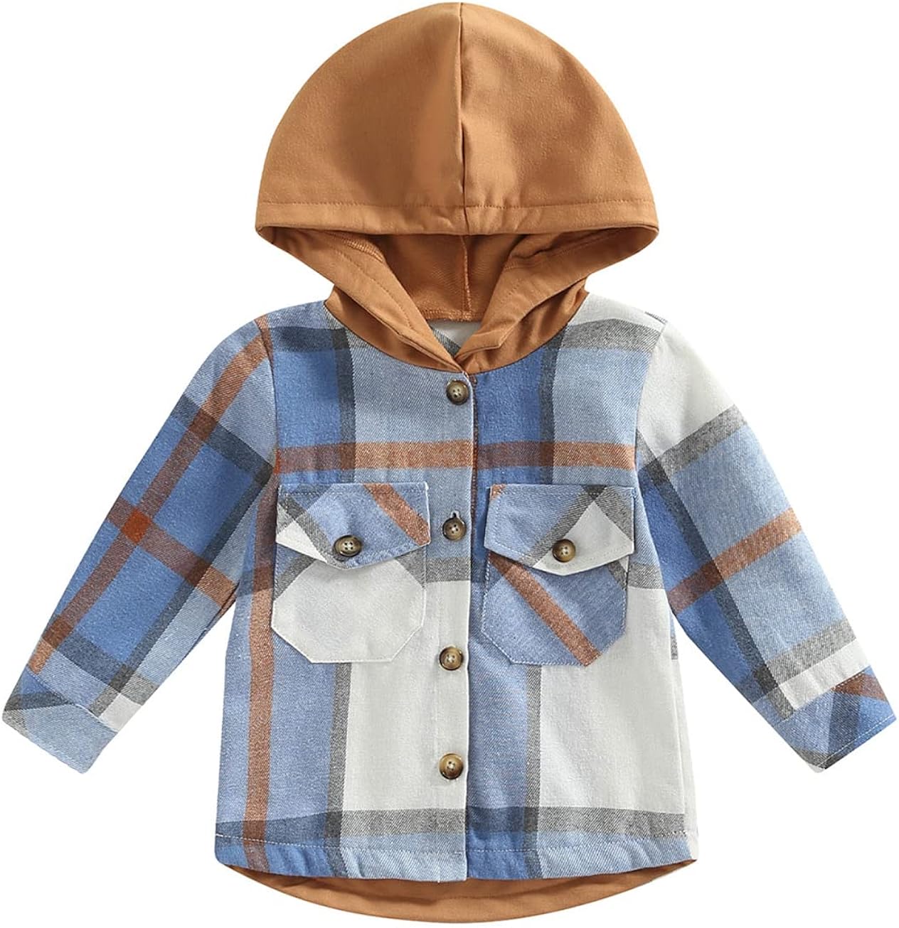 Toddler Baby Boy Plaid Shirt Button Down Flannel Hoodies Tops Fall Winter Outfits for Boys: Clothing, Shoes & Jewelry