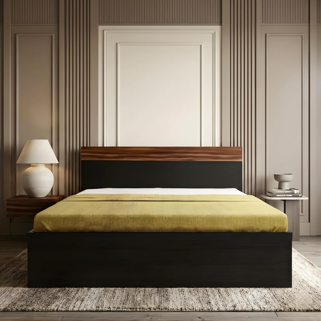 Bharat Lifestyle Dublin Engineered Wood Queen Bed (Wenge - Queen with Storage)-image-7
