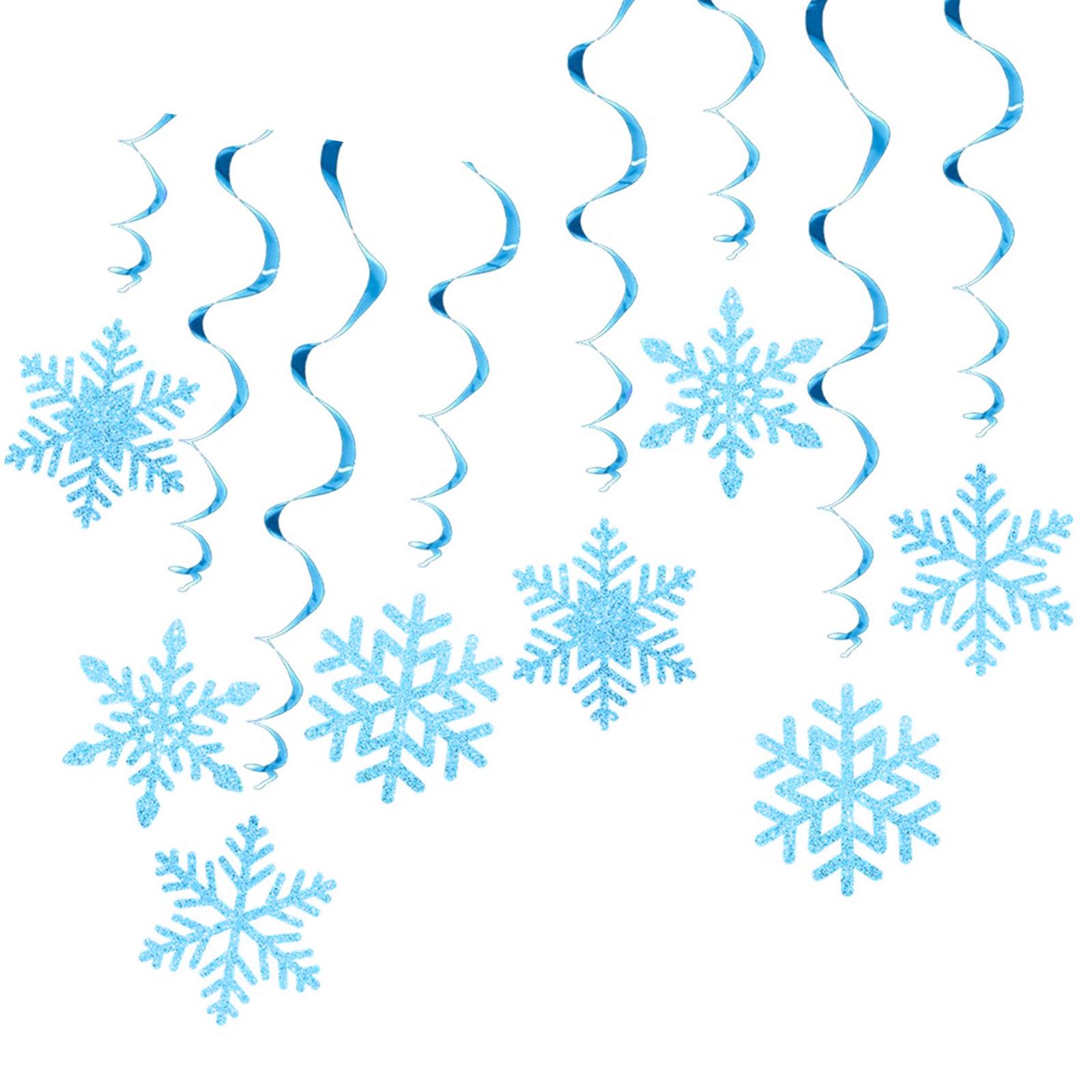 8pcs/pack Elegant Christmas Swirls Snowflake Christmas Swirls Hanging Snowflake Ornament for Seasonal Home Decors Wall Hanging