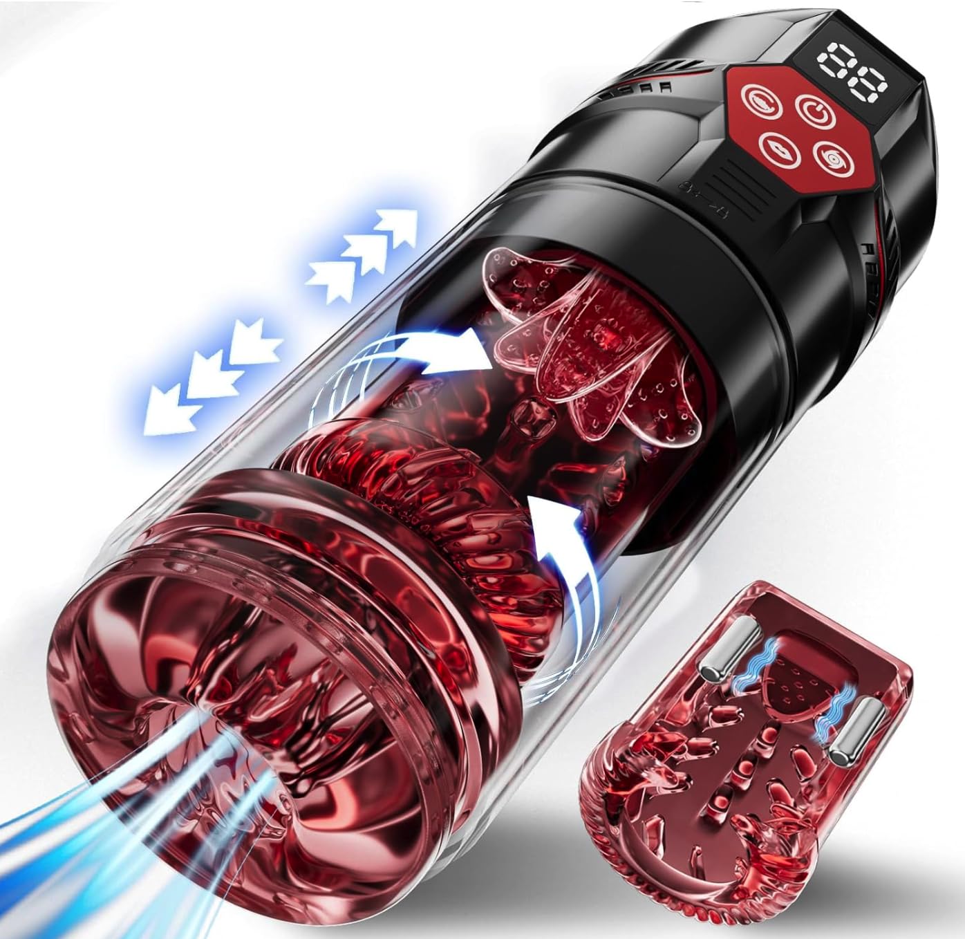 Amazon.com: Male Masturbator with 12 S Vacuum Pump & 7 Thrusting Rotating  Vibrating Sucking Licking LCD SJ86025 : Health & Household