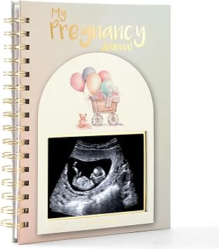 Pregnancy Journal For First Time Moms 2026,Hardcover Pregnancy Book,Gender Neutral Baby Book Keepsake With Notes Section, Photo Pocket &Detailed Prompts,Bear Pattern