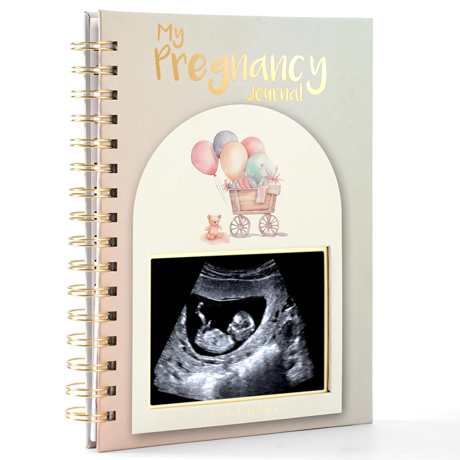 WINTC Pregnancy Journal For First Time Moms 2025,Hardcover Pregnancy Book,Pregnancy Memory Book - Gender Neutral Baby Book Keepsake With Notes Section, Photo Pocket &Detailed Prompts,Bear Pattern