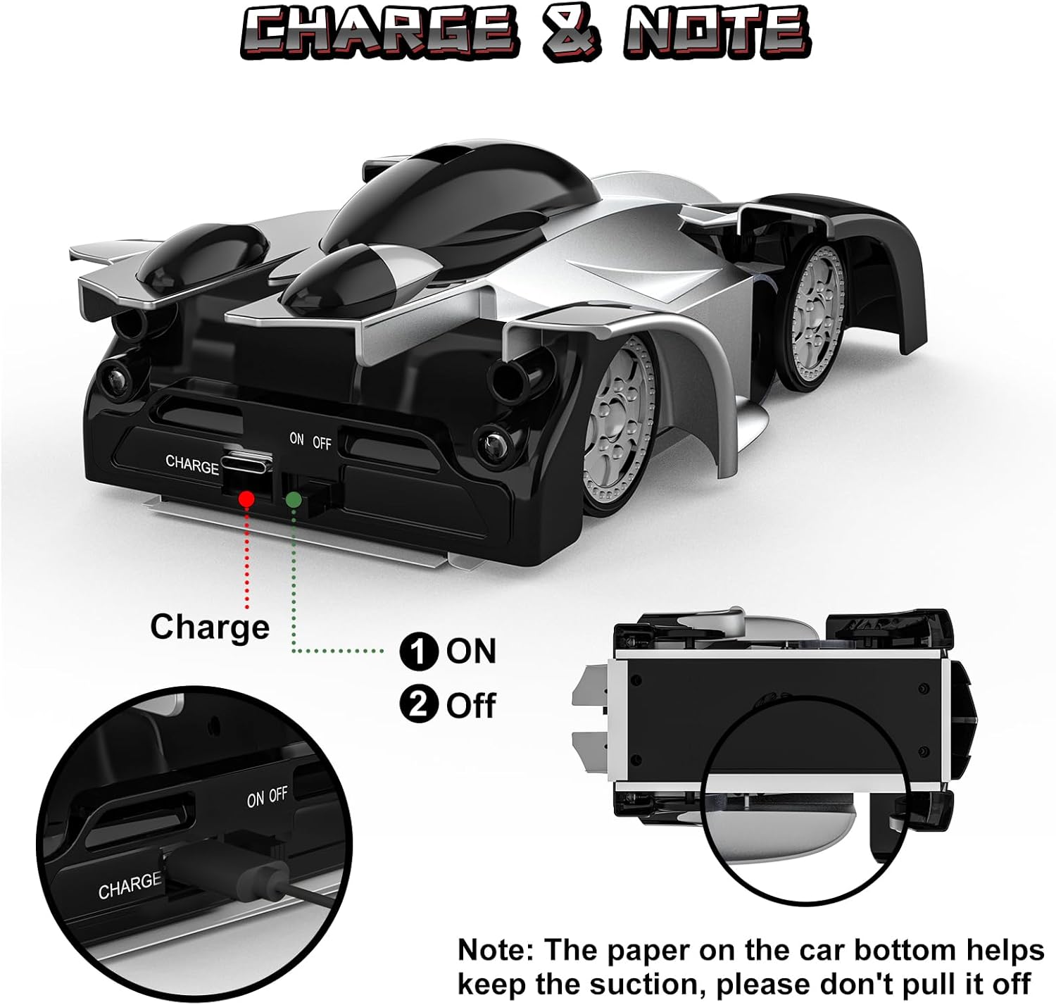 Wall Climbing Remote Control Car, 360° Rotating RC Stunt Car with Headlight, Rechargeable RC Cars Toys for 3 4 5 6 7 8-12 Year Old Boys Girls Kids