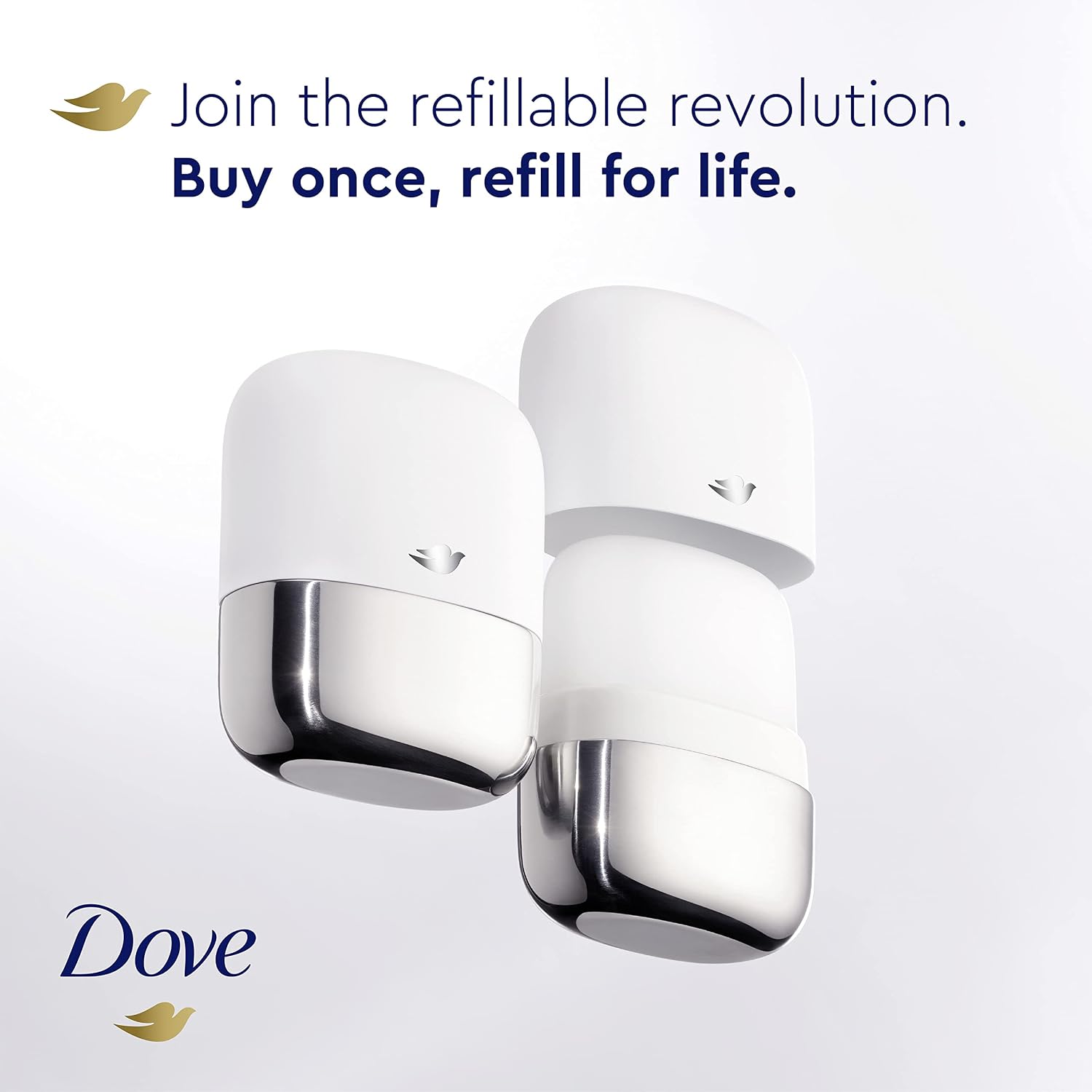 Dove Refillable Deodorant Refill Kit Deodorant For Women Cucumber & Green Tea 0% Aluminum 1.13 Ounce 2 Refills (Pack of 1)