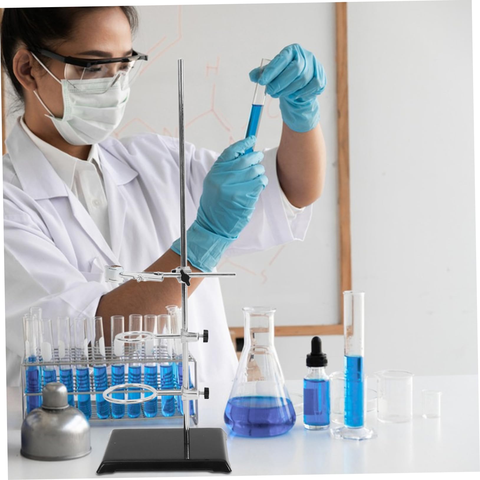 Cabilock Marco De Hierro Para Laboratorio Material Metálico Soporte Para Equipos Soporte Para Embudos Para Química y Biología