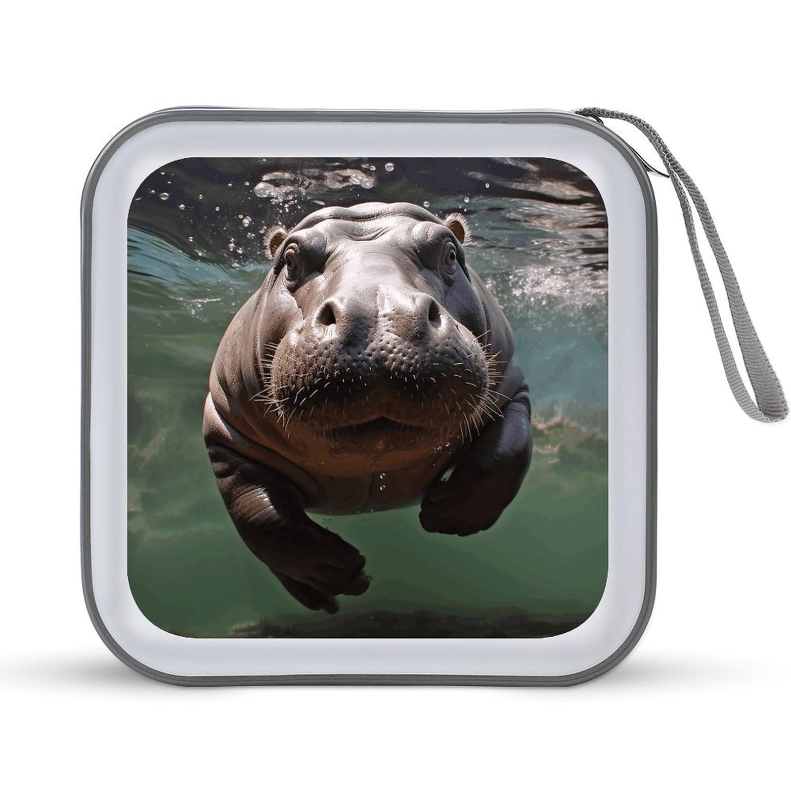 VstaDank - Hippo CD Case 40 Capacity with Zipper Disc Storage Organizer, Portable Hard Plastic Storage CD Holder, Home Organizer