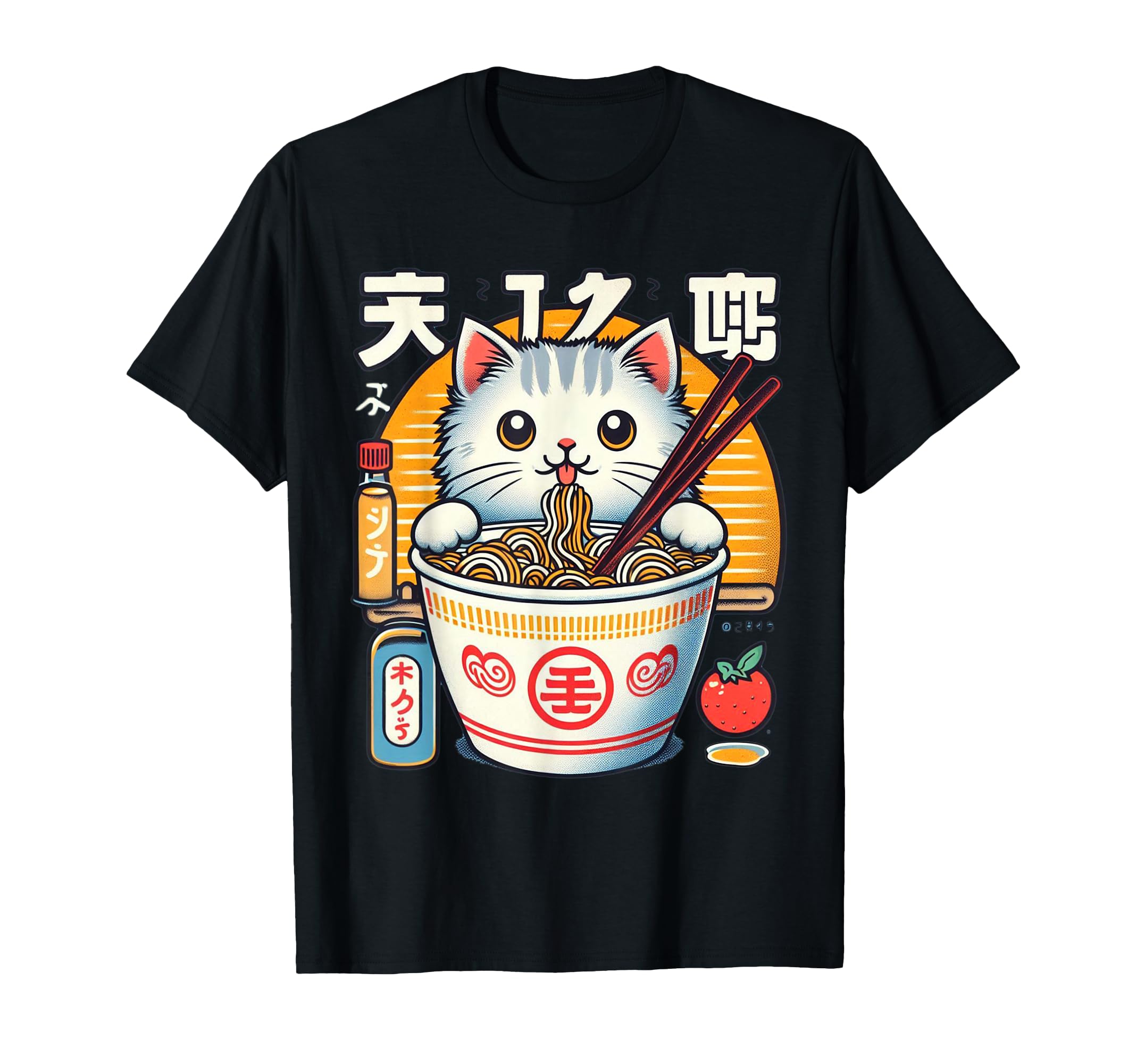 Cat Ramen Noodle Japanese Anime Manga Ramen Kawaii Cat T-Shirt