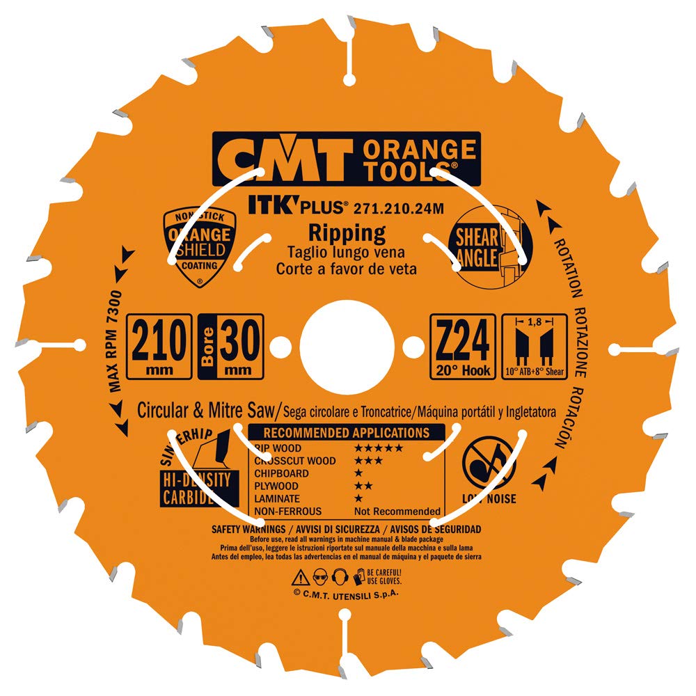 Lame circulaire CMT 271.210.24M Ultra-ITK 210x30 mm pour scie