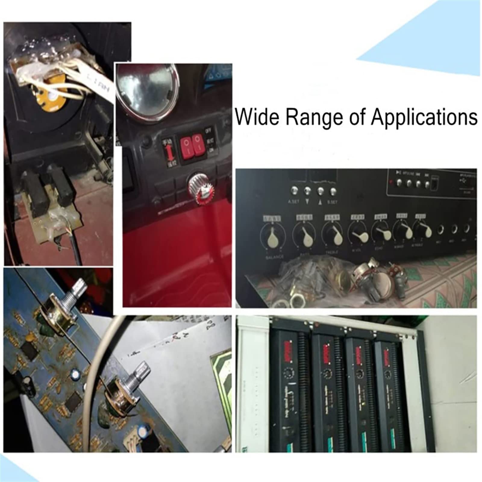 Accesorios de Bricolaje 2 uds WX112 3W potenciómetro bobinado Resistencia Variable Universal de Giro único 100-47K Ohm 3 Pines Kit de potenciómetros de Eje DIY (Size : 1K Ohm)