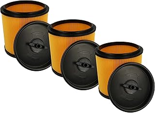 vhbw 3x Filtro plisado compatible con Dexter VOD 1530 SWC 30L, VQ 1420 SFD 20L aspiradora - amarillo negro