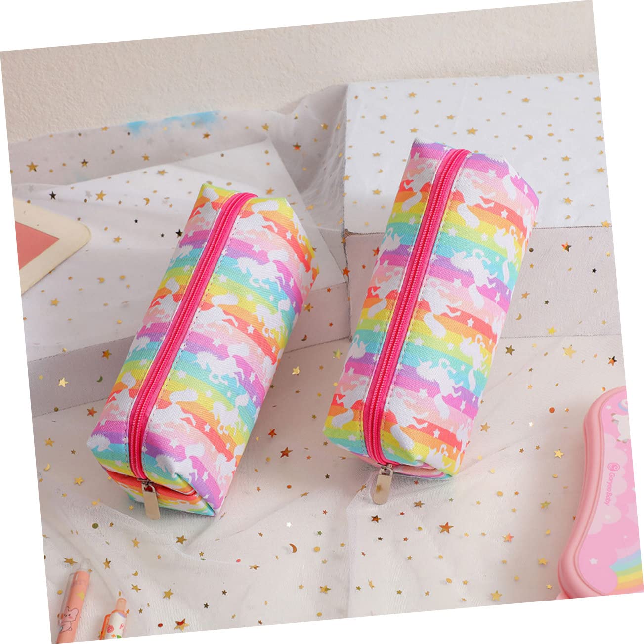 Gadpiparty 5 Pezzi Borsa per Unicorno Astuccio Decorativo per Cancelleria per Organizer Leggero e Portatile con Cerniera per Studenti
