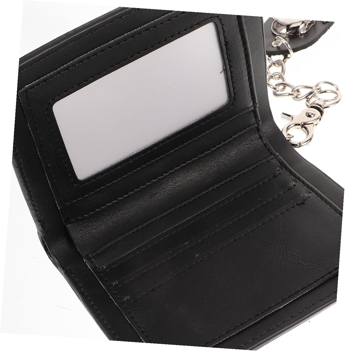 Cartera de Cuero Estilo Punk Cartera con Cadena y Estampado de Esqueleto Gótico para Viajes