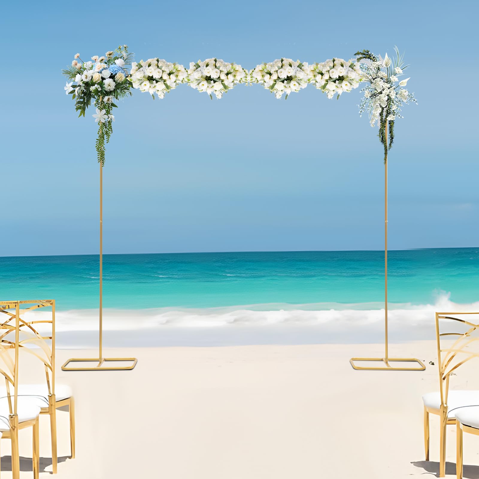 Hochzeitsblumenständer aus Metall, Backdrop-Ständer ballonbogen Hochzeitsdekoration Ständer 200x210 cm, Freistehend, Modern, für Hochzeiten und Partys
