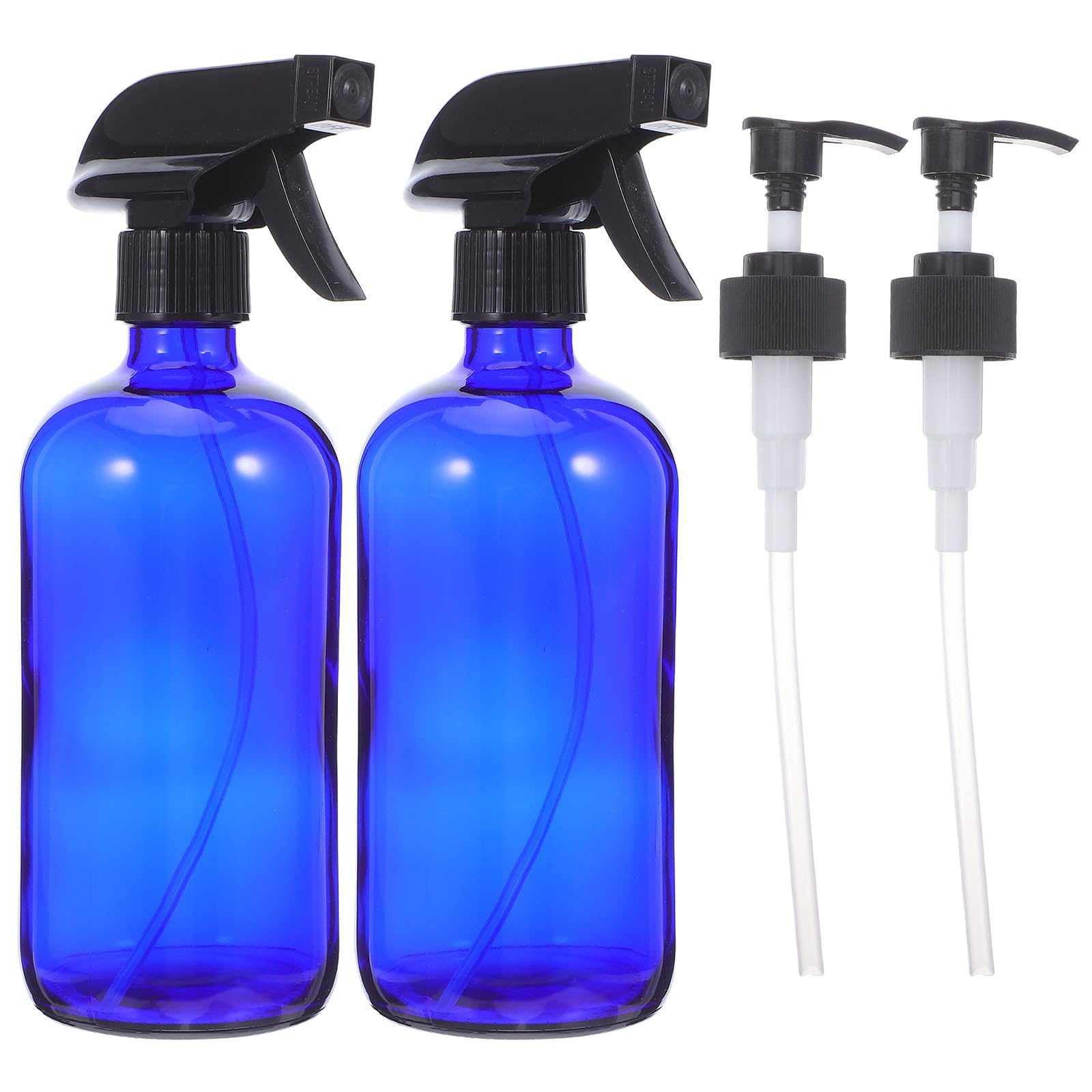 Flacons pulvérisateurs en verre bleu 500ml rechargeables portables lot de 2 voyage